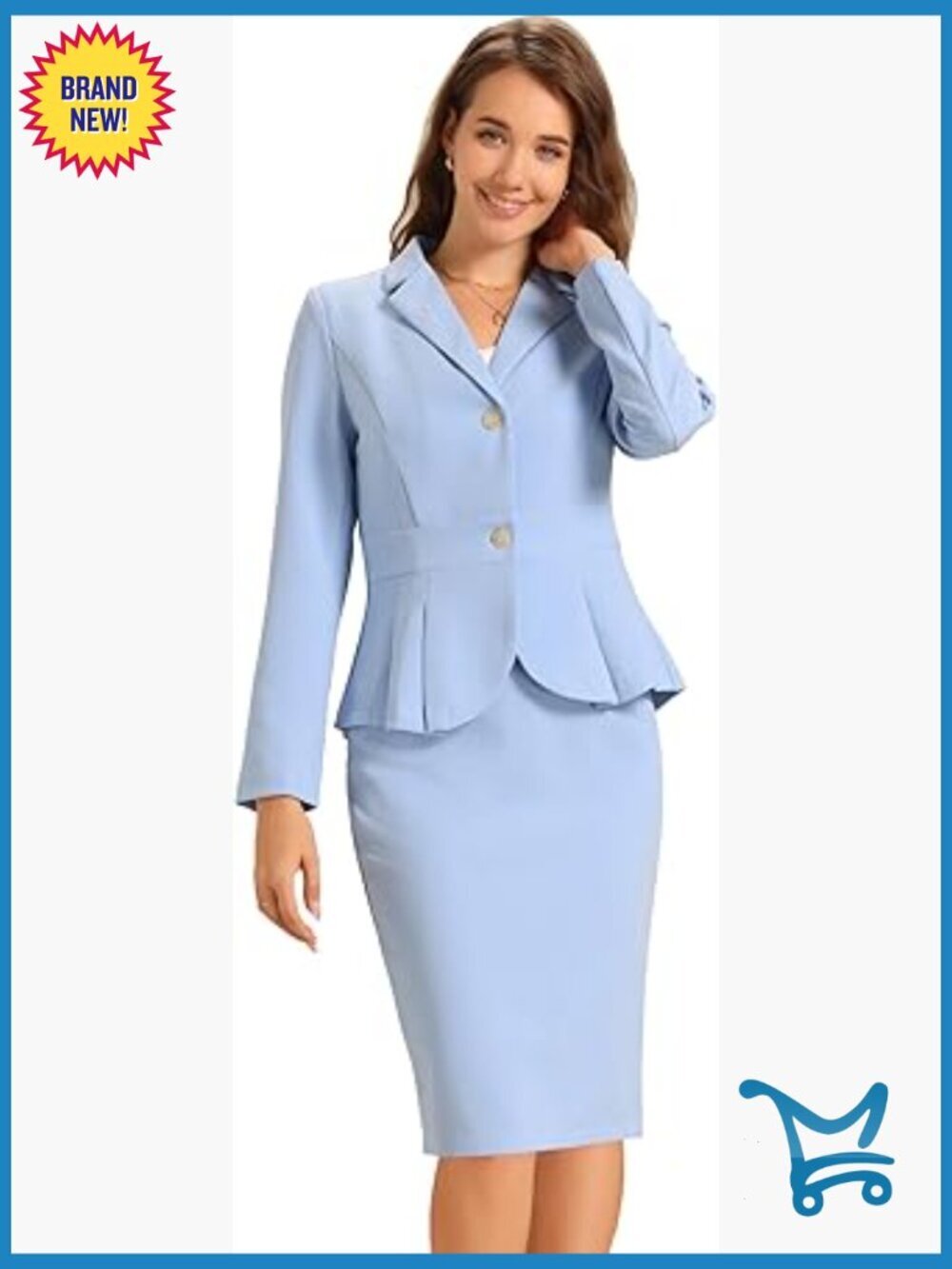 2 Piece Suit Skirt Set Blazer and Pencil Skirt Office Wear